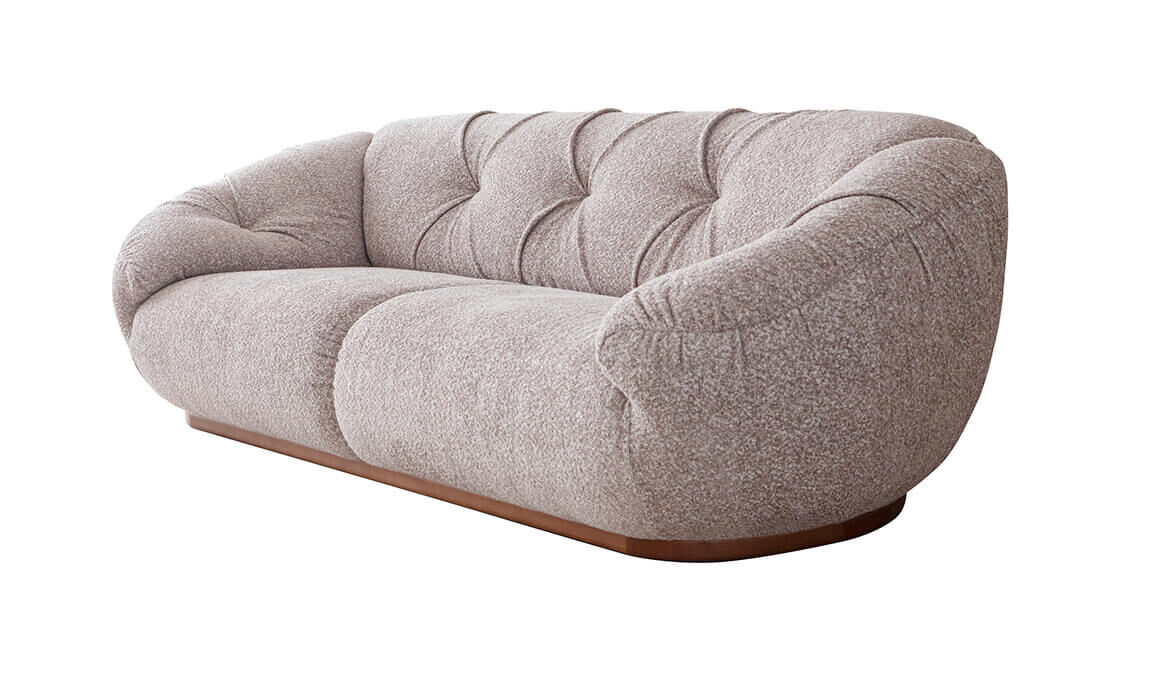 Arte Krem Üçlü Koltuk