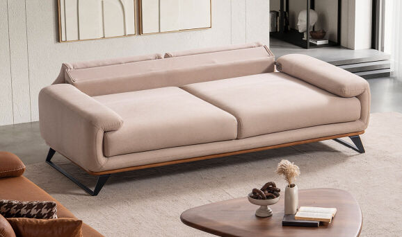 Aspendos Krem Üçlü Koltuk - 6