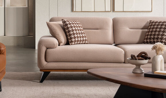 Aspendos Krem Üçlü Koltuk - 9