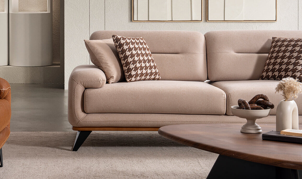 Aspendos Krem Üçlü Koltuk - 9