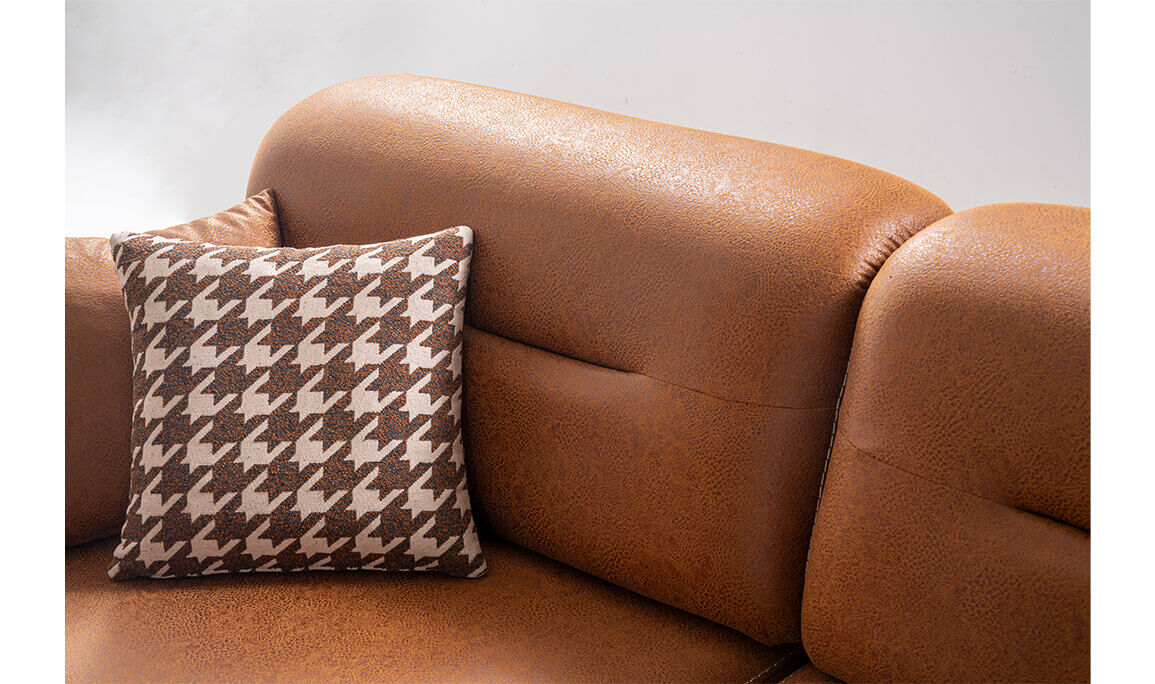 Aspendos Turuncu Üçlü Koltuk - 7