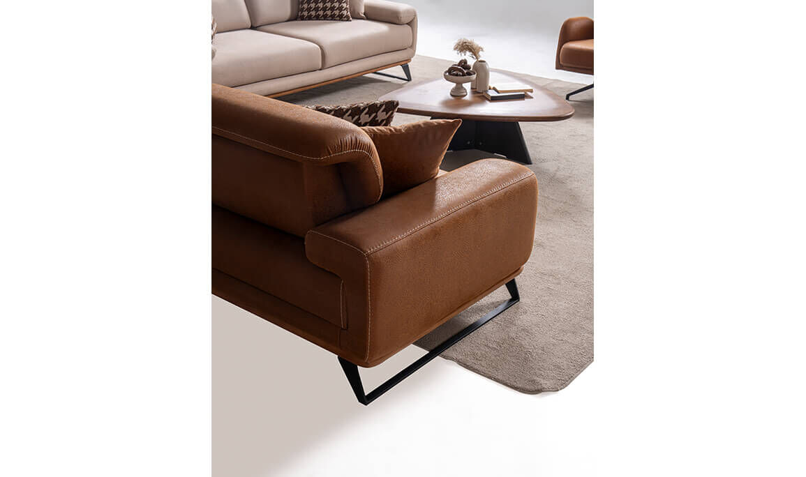 Aspendos Turuncu Üçlü Koltuk - 12