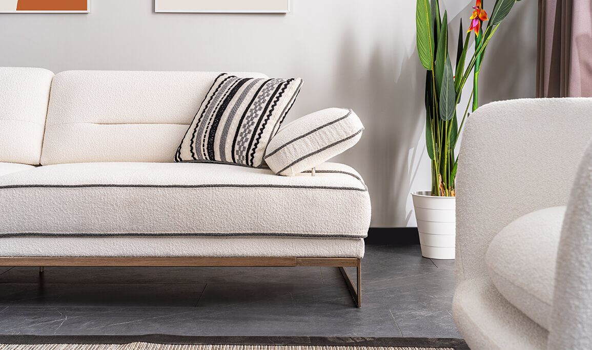 Aura Krem Üçlü Koltuk - 9