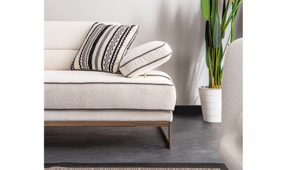 Aura Krem Üçlü Koltuk - 10