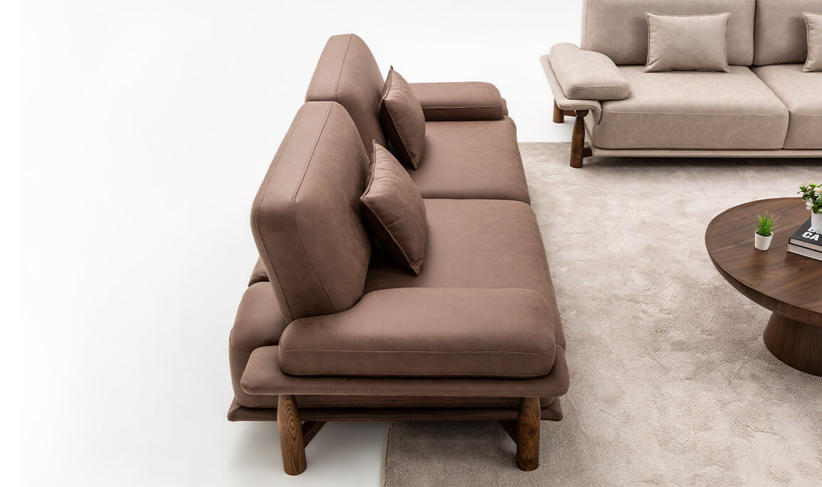 Aura Nubuk Üçlü Koltuk V2