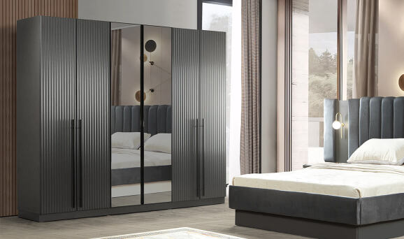 Basel Antrasit Gardırop - 