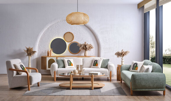 Begonvil Koltuk Takımı 3+3+1+1 Outlet - 2