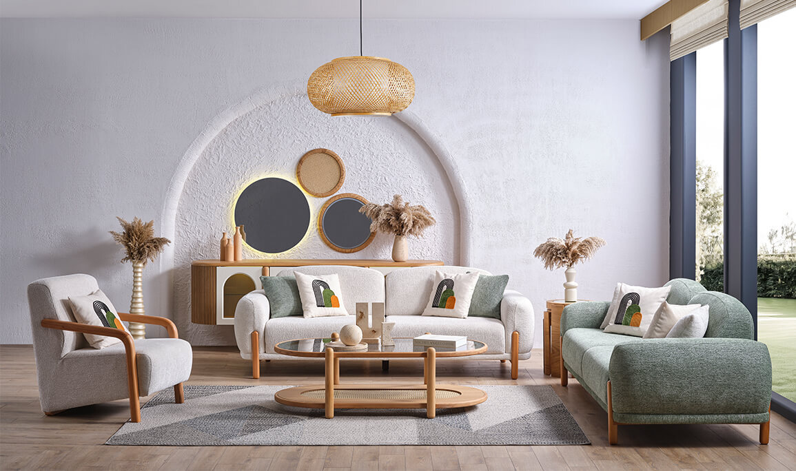 Begonvil Koltuk Takımı 3+3+1+1 Outlet - 2