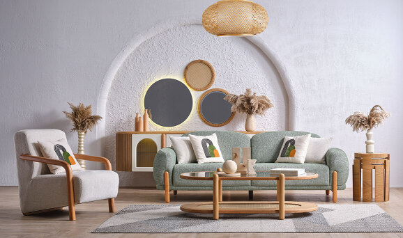 Begonvil Koltuk Takımı 3+3+1+1 Outlet - 3