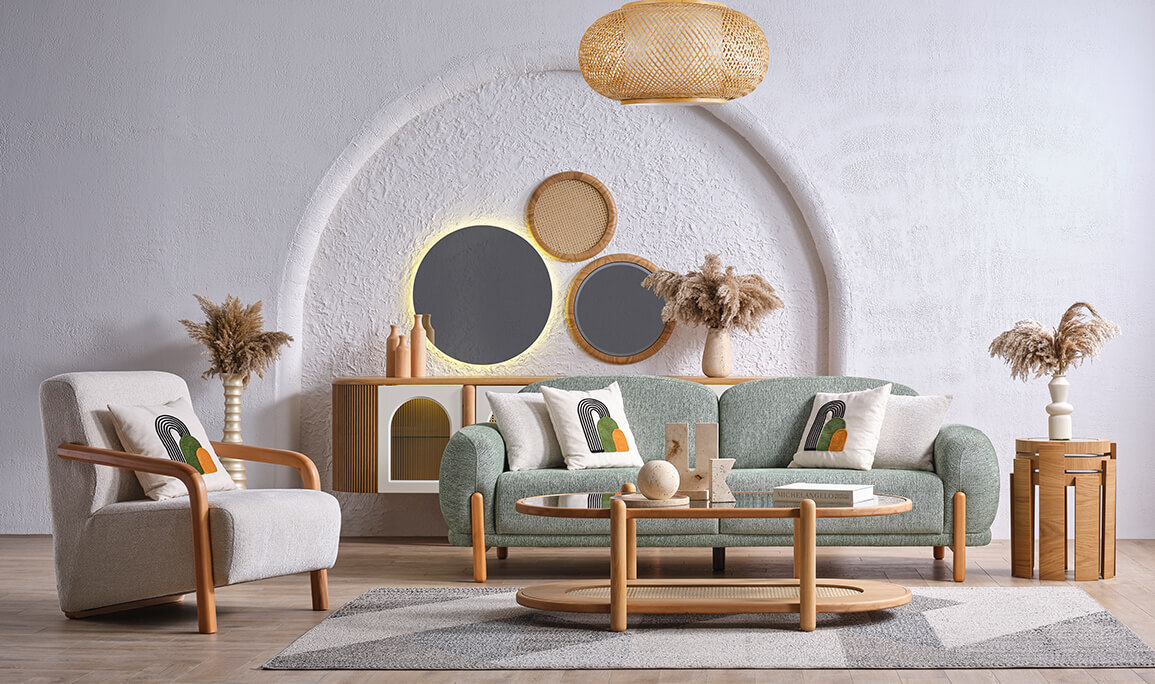 Begonvil Koltuk Takımı 3+3+1+1 Outlet - 3