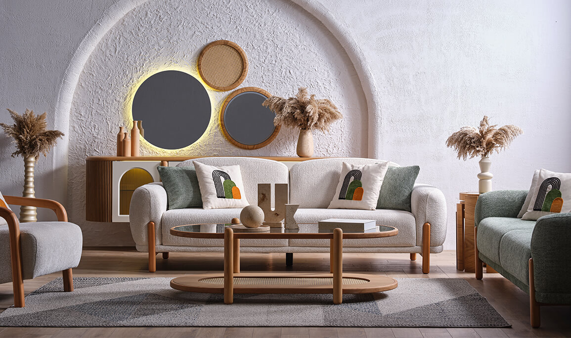 Begonvil Koltuk Takımı 3+3+1+1 Outlet - 9