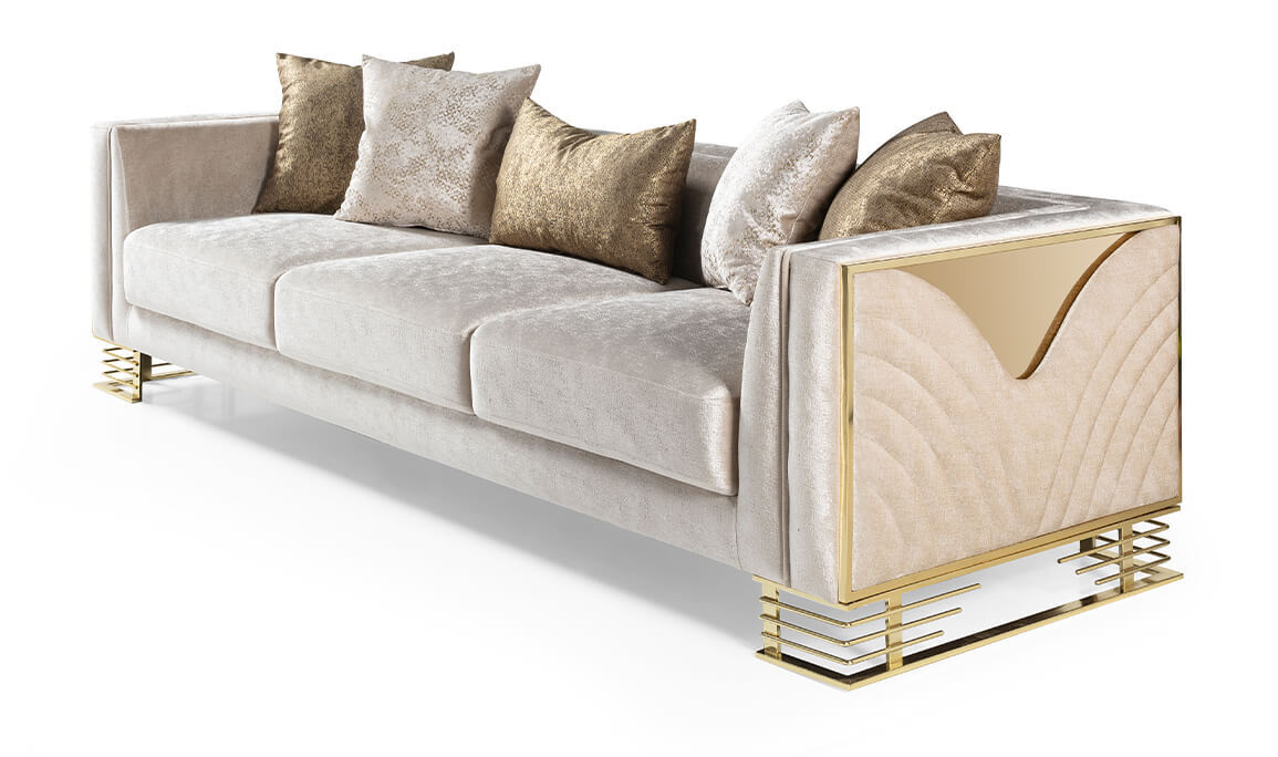 Bella Gold Üçlü Koltuk - 6