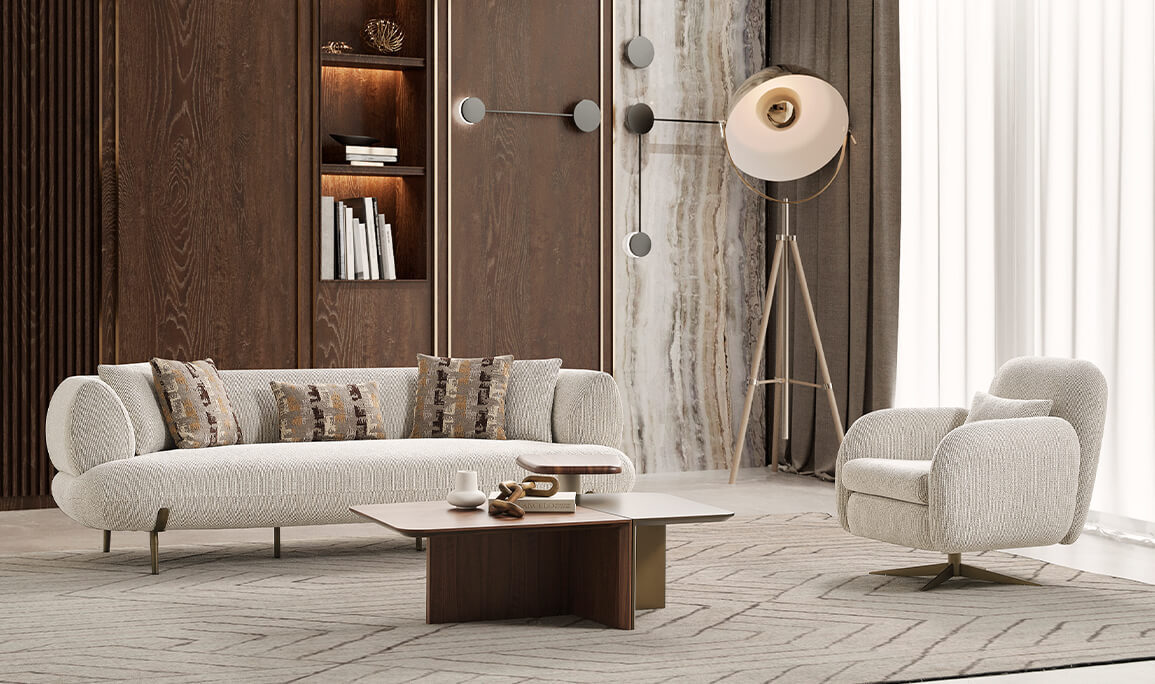 Candy Krem Koltuk Takımı