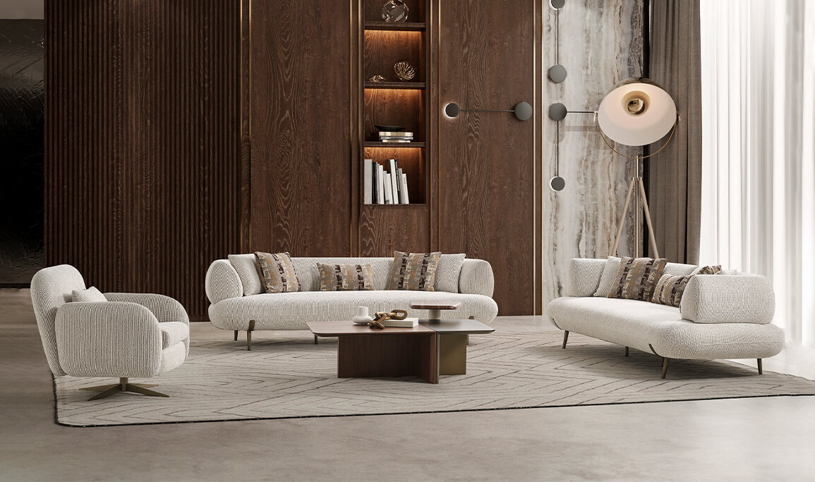 Candy Krem Koltuk Takımı