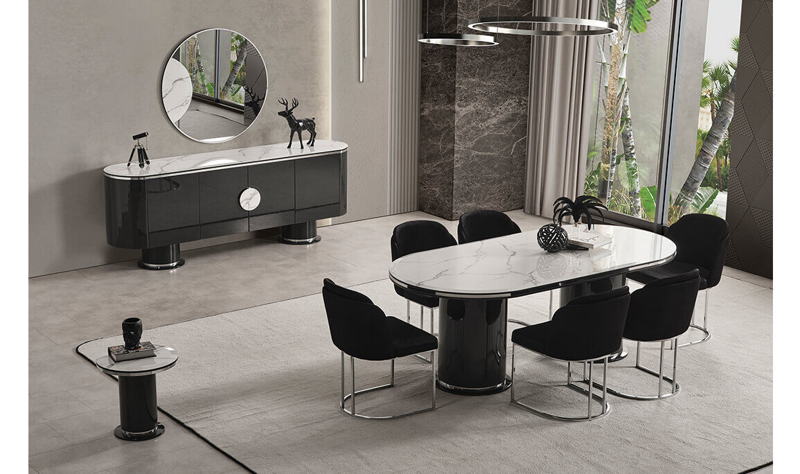 Cartier Antrasit Yemek Odası