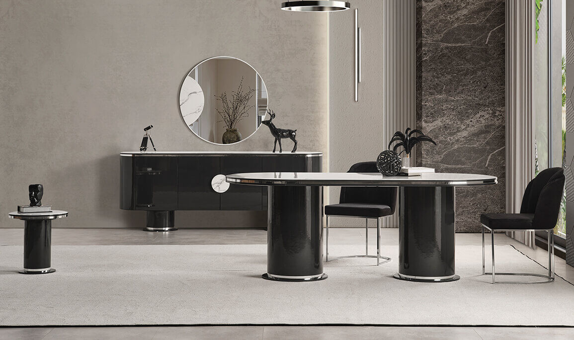 Cartier Antrasit Yemek Odası