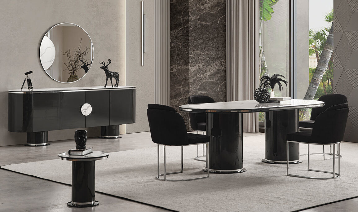 Cartier Antrasit Yemek Odası