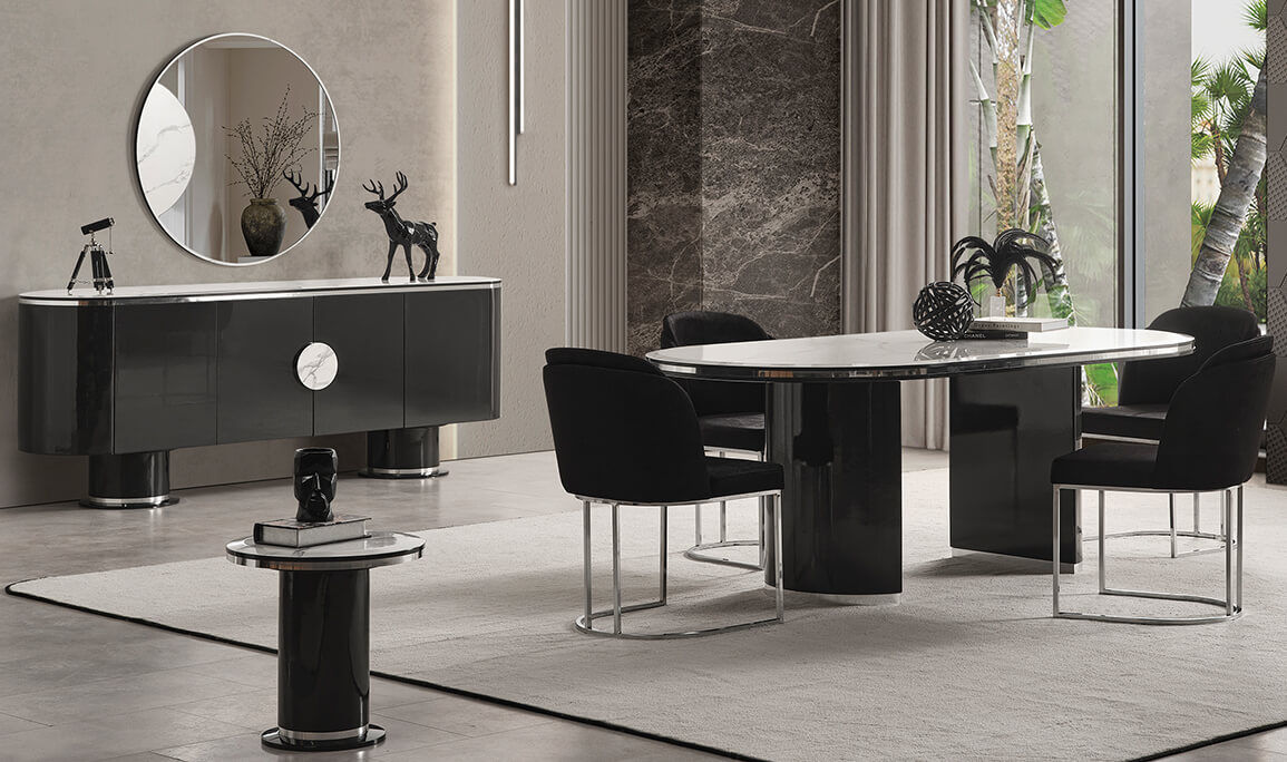 Cartier Antrasit Yemek Odası