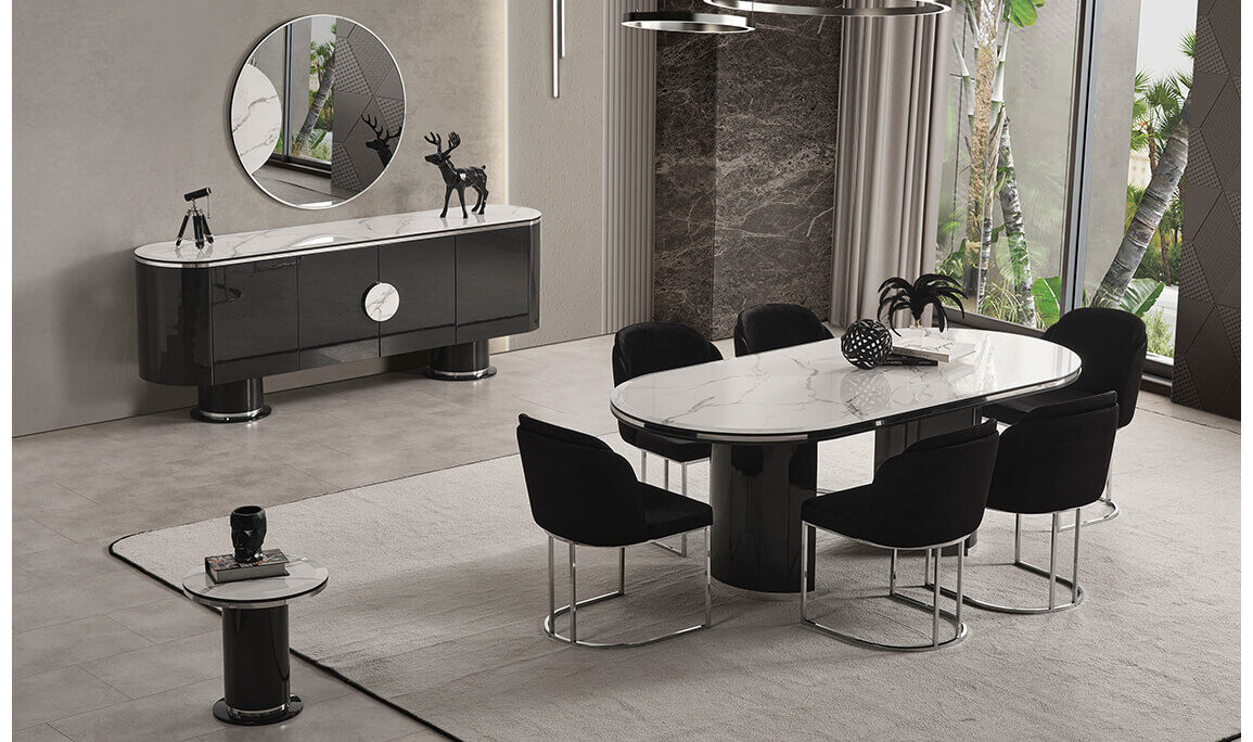 Cartier Antrasit Yemek Odası