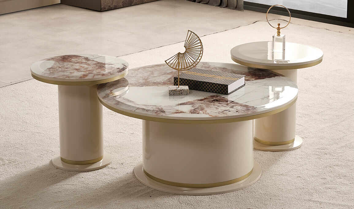 Cartier Krem Tv Sehpası - 6