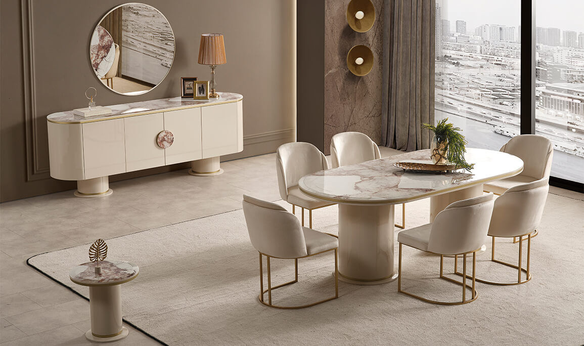 Cartier Krem Yemek Odası - 