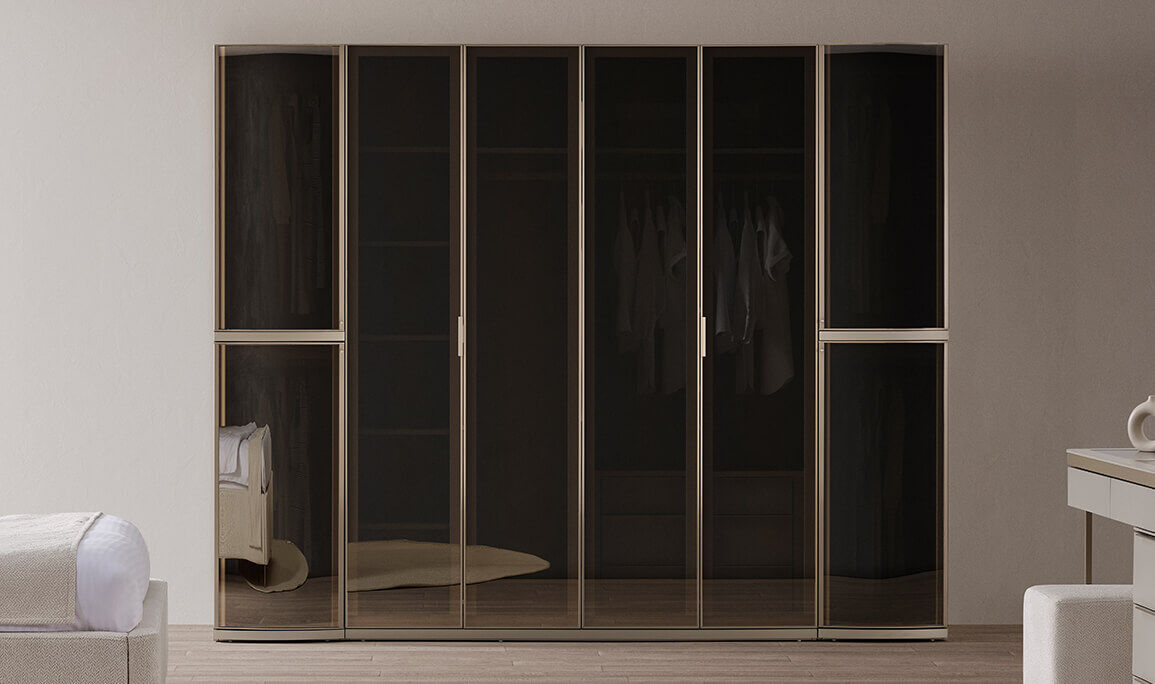 Delta 6 Kapılı Camlı Gardırop