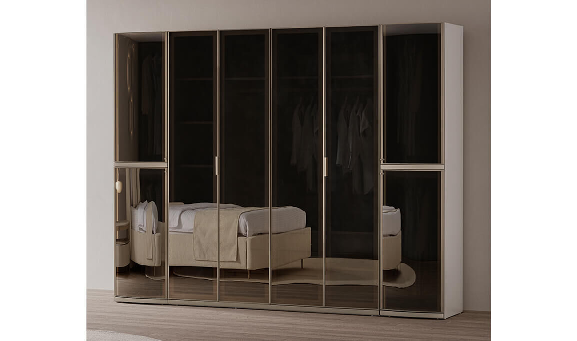 Delta 6 Kapılı Camlı Gardırop