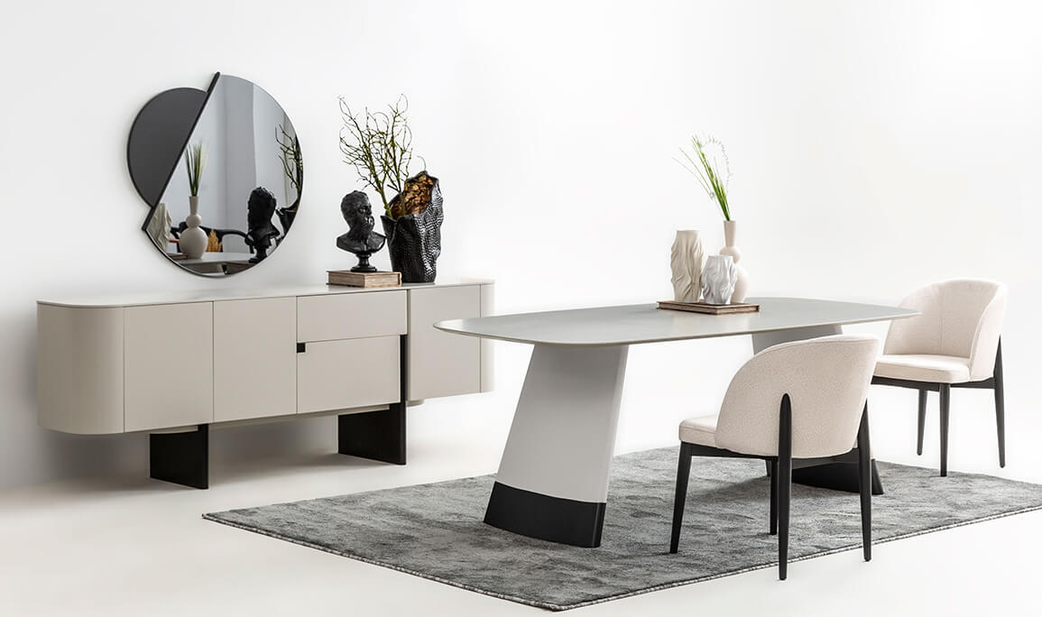 Delta Gri Siyah Yemek Odası