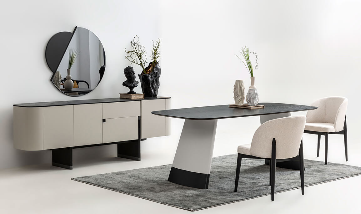 Delta Gri Siyah Yemek Odası - 6