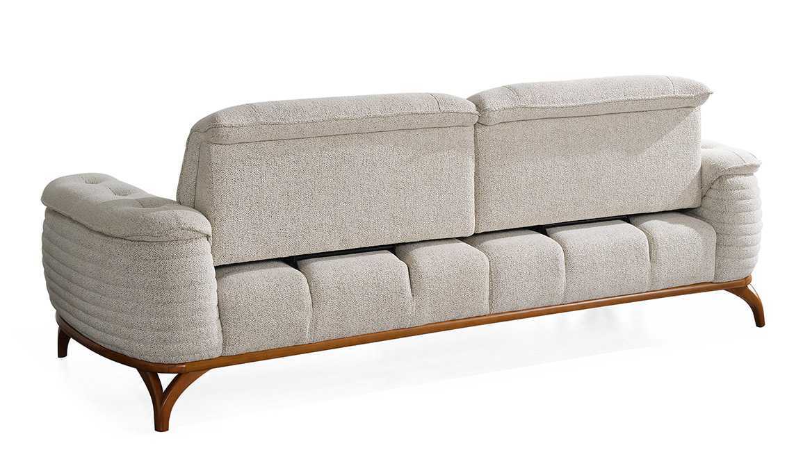 Erika Krem Üçlü Koltuk - 5