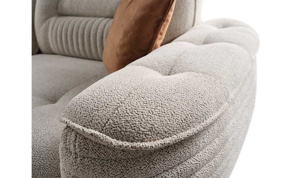 Erika Krem Üçlü Koltuk - 2