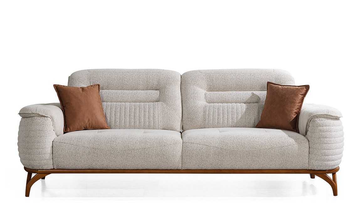 Erika Krem Üçlü Koltuk - 1