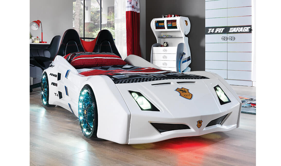 Garage Beyaz Arabalı Karyola