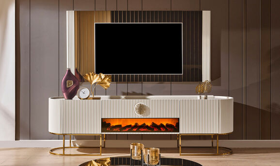 Gucci Luxury Şömineli Tv Ünitesi - 2