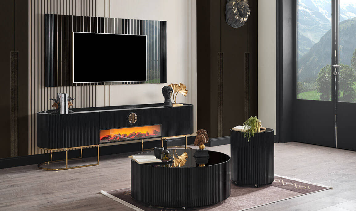 Gucci Siyah Gold Tv Ünitesi - 1