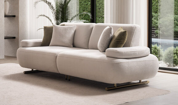 İkon Beyaz Üçlü Koltuk - 