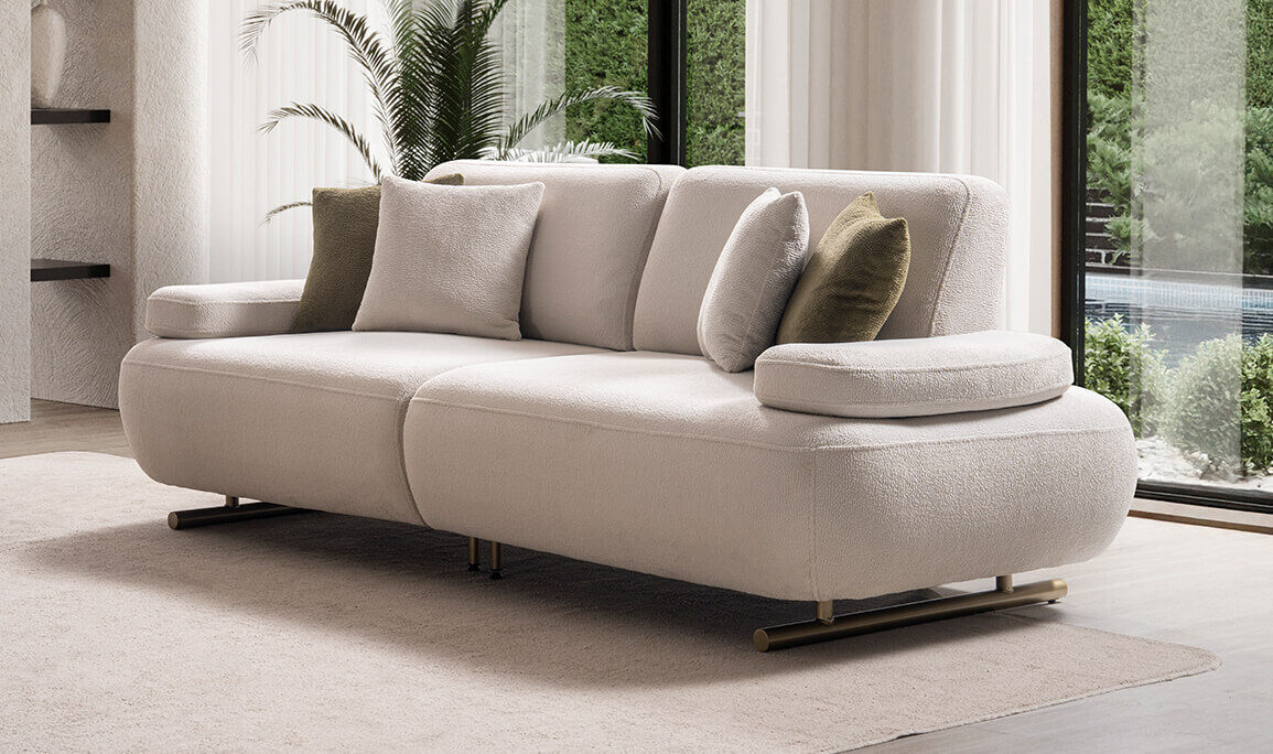 İkon Beyaz Üçlü Koltuk - 