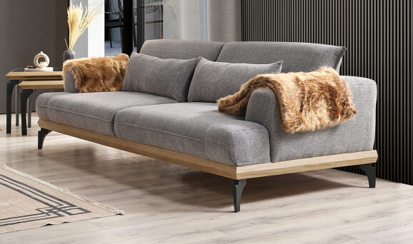 Jolie Gri Üçlü Koltuk - 3