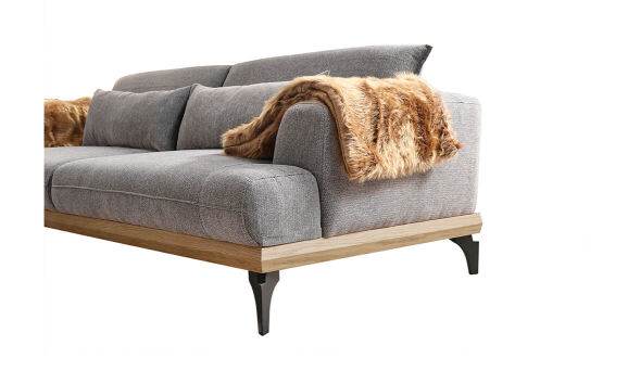 Jolie Gri Üçlü Koltuk - 4