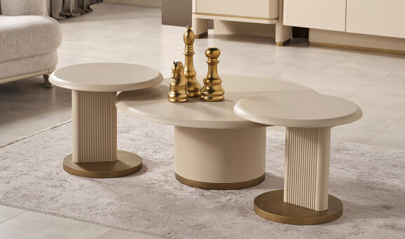 Kuvars Orta Sehpa Seti - 