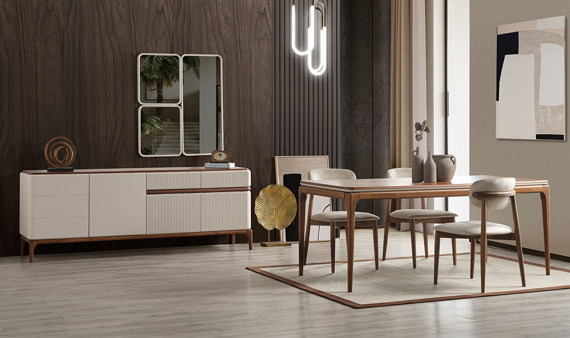 Long Ceviz Yemek Odası - 