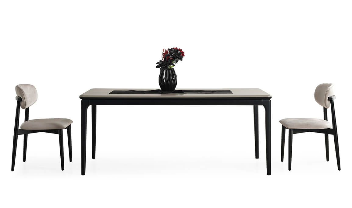 Long Gri Yemek Masası