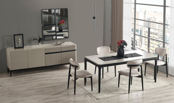 Long Gri Yemek Odası - 2