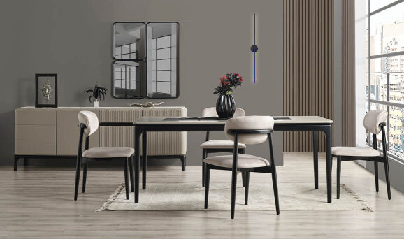 Long Gri Yemek Odası - 3