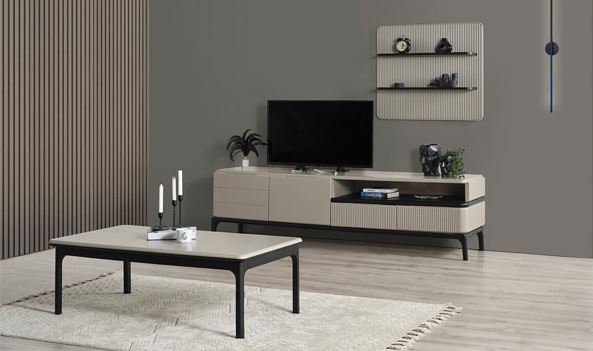 Long Gri Yemek Odası - 4