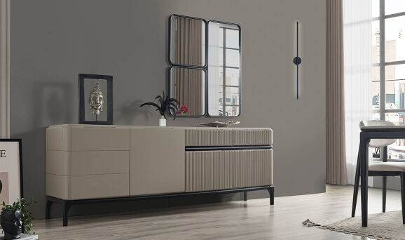 Long Gri Yemek Odası - 5