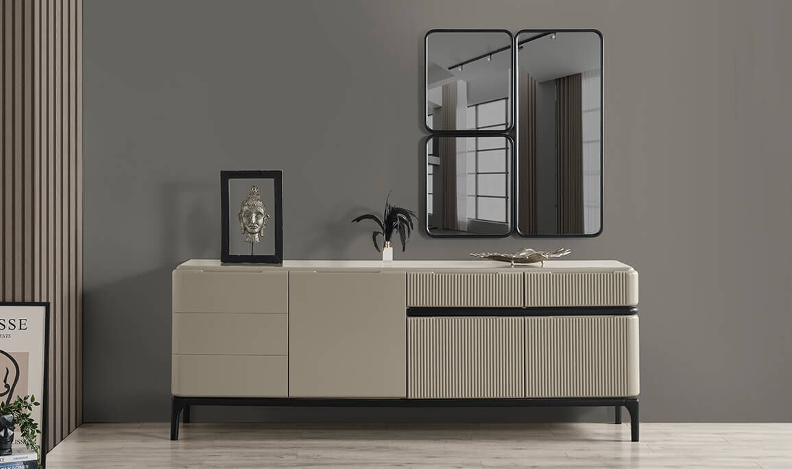 Long Gri Yemek Odası - 15