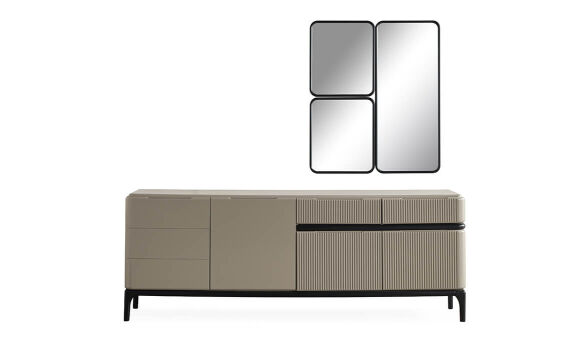 Long Gri Yemek Odası - 16