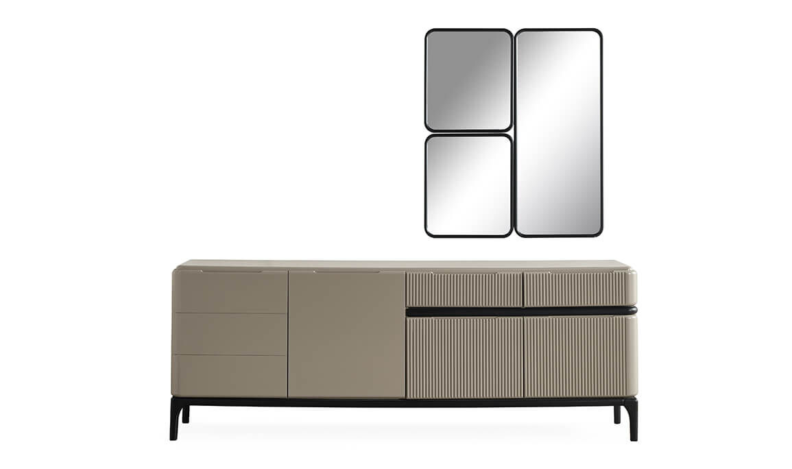 Long Gri Yemek Odası - 16