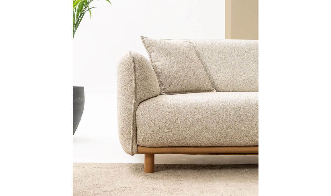 Mina Krem Üçlü Koltuk - 14